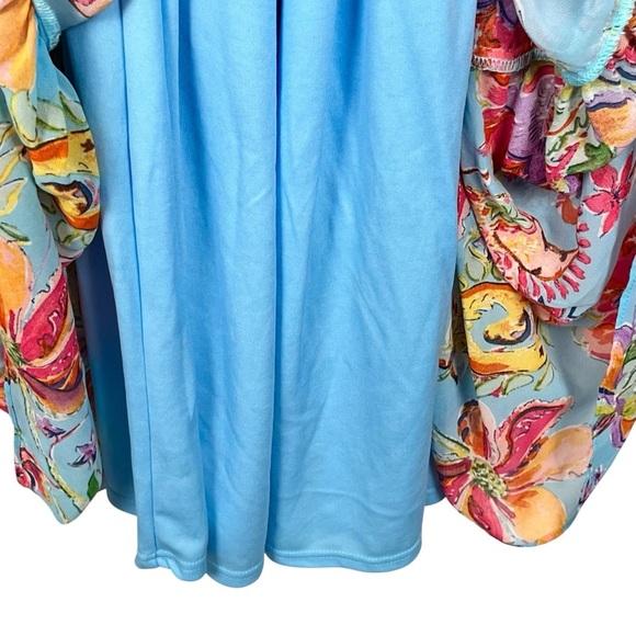 Nicole Miller New York Blue & Pink Ruffled Tiered Sundress Size XS - Picture 7 of 12